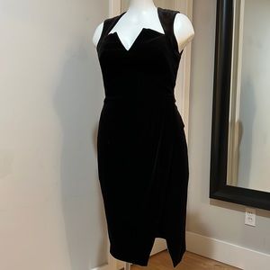 Black Halo Women's Black Velvet Laurence Stretch Gabardine Mini Dress in Black